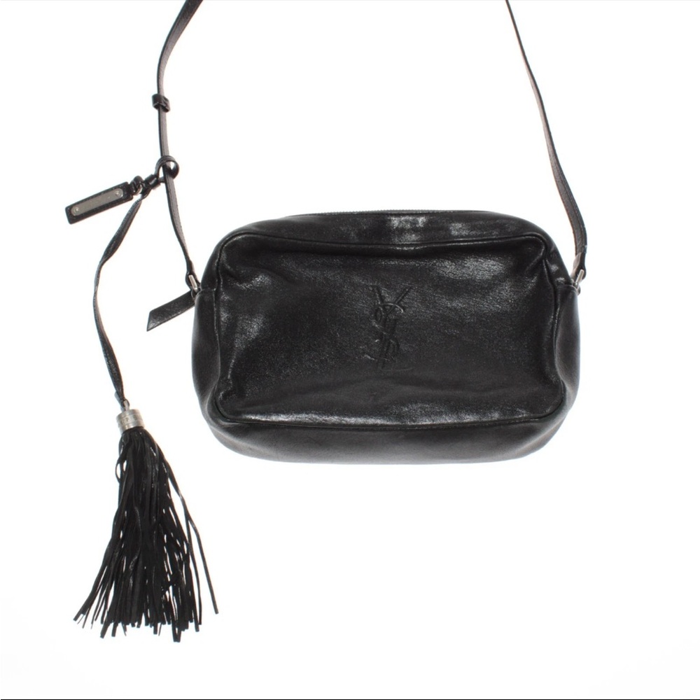 Saint Laurent YSL Monogram Small Lou Camera Crossbody Bag in Black Leather